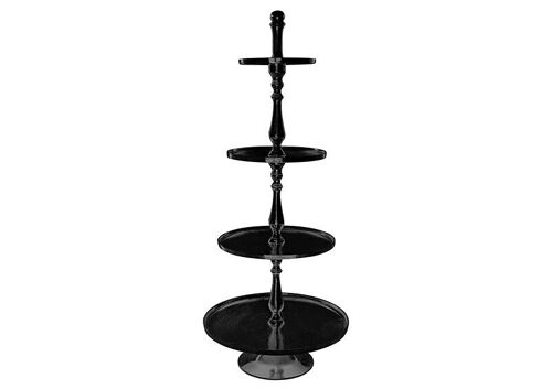 Etagere mit 4 Ebenen aus Metall schwarz (B/H/T) 53x130x53cm