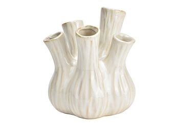 Vase en céramique blanche (L/H/P) 13x16x13cm