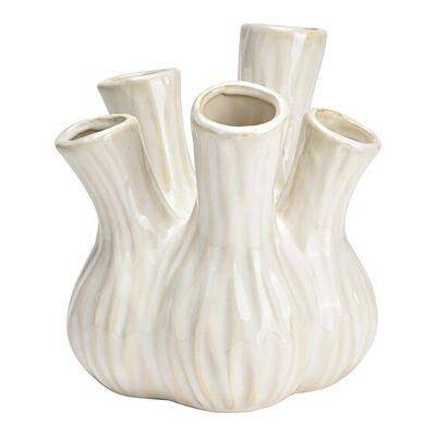 Jarrón de cerámica blanca (An/Al/Pr) 20x21x20cm