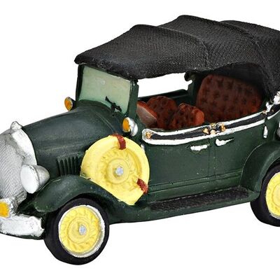 Miniaturfigur Oldtimer Auto aus Poly grün (B/H/T) 11x6x5cm