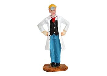 Figurine miniature médecin en poly coloré (L/H/P) 2x6x2cm