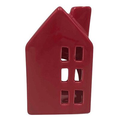 Haus aus Keramik rot (B/H/T) 6x10x6cm