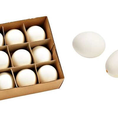 Juego de 9 huevos de Pascua de material natural blanco (an/al/pr) 6x6x6cm