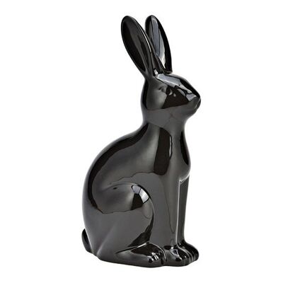 Lapin en céramique noire (L/H/P) 13x25x8cm