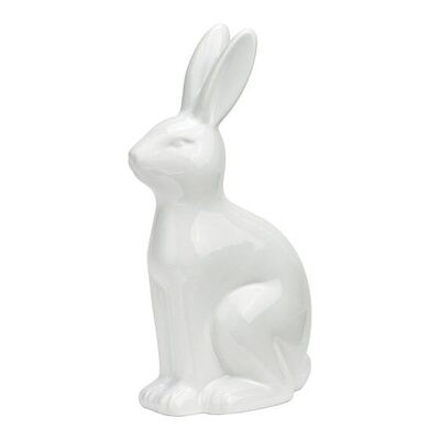 Conejo de cerámica blanca (An/Al/Pr) 13x25x8cm