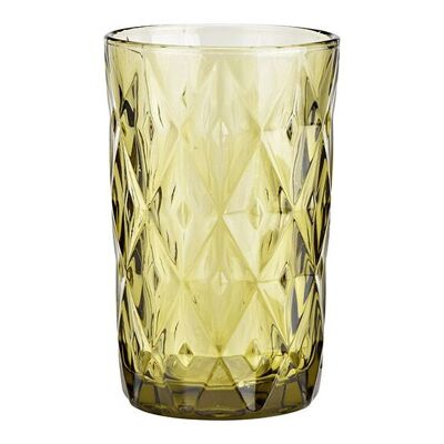 Bicchiere in vetro verde (L/A/P) 8x13x8 cm