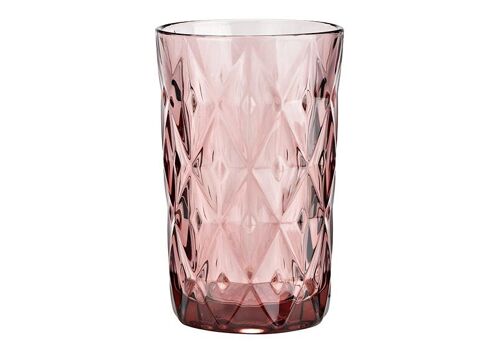 Trinkglas aus Glas pink/rosa (B/H/T) 8x13x8cm