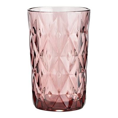 Bicchiere in vetro rosa/rosa (L/A/P) 8x13x8 cm