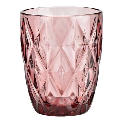 Vaso de cristal rosa/rosa (An/Al/Pr) 8x10x8cm