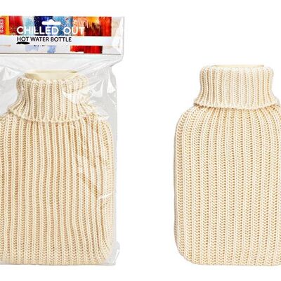 Custodia in maglia per borsa dell'acqua calda 2L in plastica color crema (L/A/P) 21x32x2 cm
