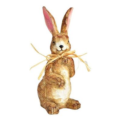 Coniglietto effetto legno in poliestere marrone (L/A/P) 8x18x7 cm