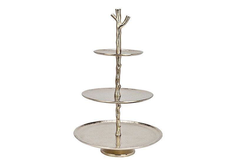 Etagere mit 3 Ebenen aus Metall silber (H) 53cm Ø18cm/27cm/34cm