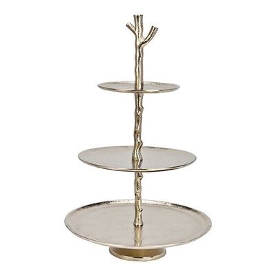 Etagere mit 3 Ebenen aus Metall silber (H) 53cm Ø18cm/27cm/34cm