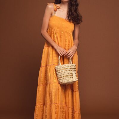 Dress 100%co 208603 orange (size un)