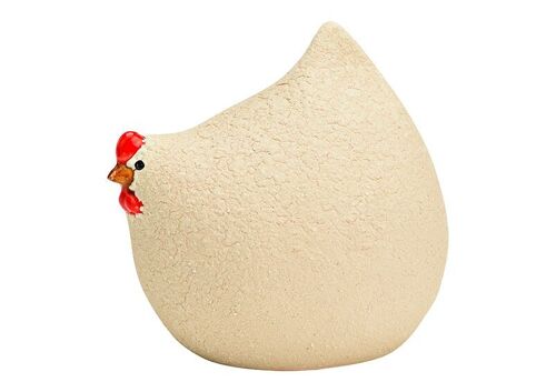 Huhn aus Keramik beige (B/H/T) 9x8x8cm