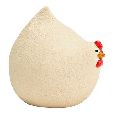 Pollo in ceramica beige (L/A/P) 11x11x10 cm