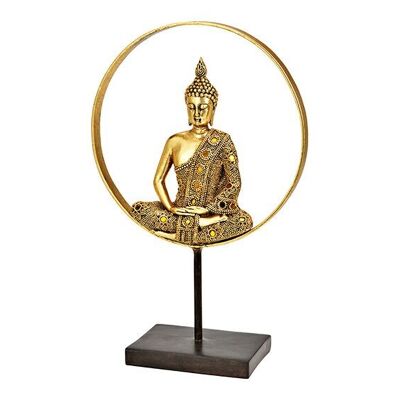 Aufsteller Buddha aus Poly gold (B/H/T) 26x40x11cm