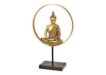 Support Bouddha en poly or (L/H/P) 26x40x11cm