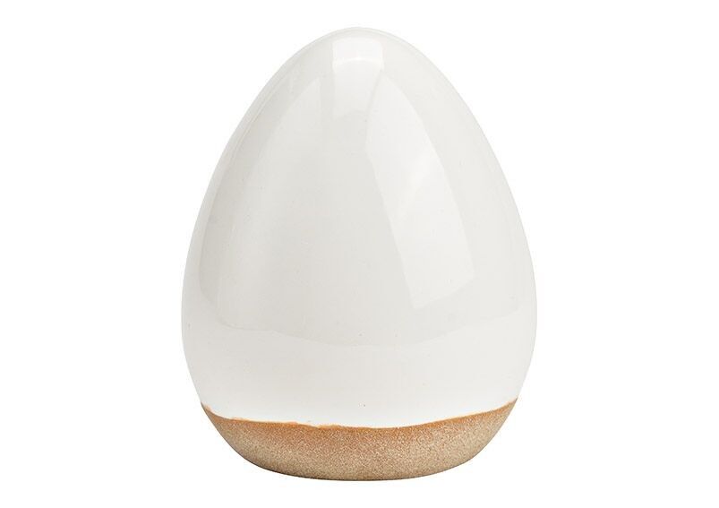 Uovo in ceramica bianca (L/A/P) 9x11x9 cm
