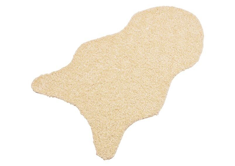 Pelliccia sintetica realizzata in poliestere beige (L/A) 80x50 cm