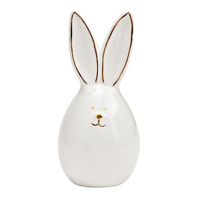 Conejo de cerámica blanca (An/Al/Pr) 5x10x5cm