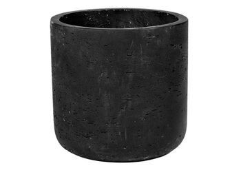 Pot de fleurs Pots de poterie en fibre d'argile noir (L/H/P) 15x14x15cm