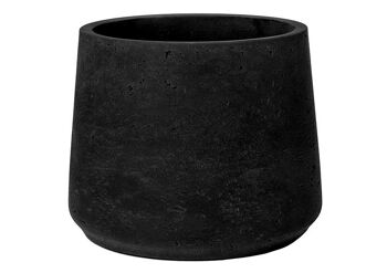 Pot de fleurs Pots de poterie en fibre d'argile noir (L/H/P) 20x16x20cm