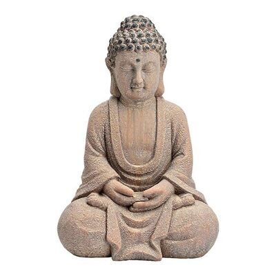 Buddha aus Magnesia antique braun (B/H/T) 32x24x47cm