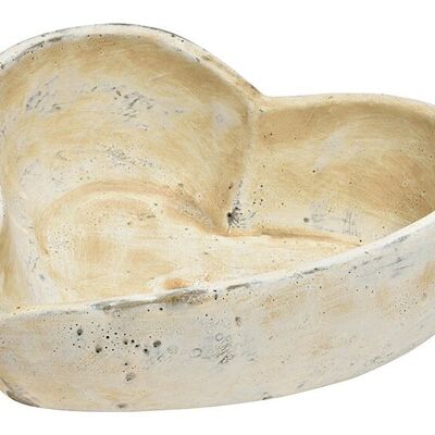 Vaso da fiori cuore in cemento beige (L/A/P) 21x7x21 cm