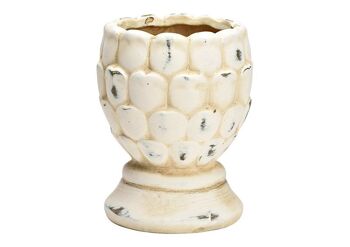 Cônes de pot de fleur en céramique beige (L/H/P) 10x13x10cm