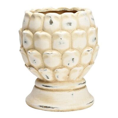 Blumentopf Zapfen aus Keramik beige (B/H/T) 15x17x15cm