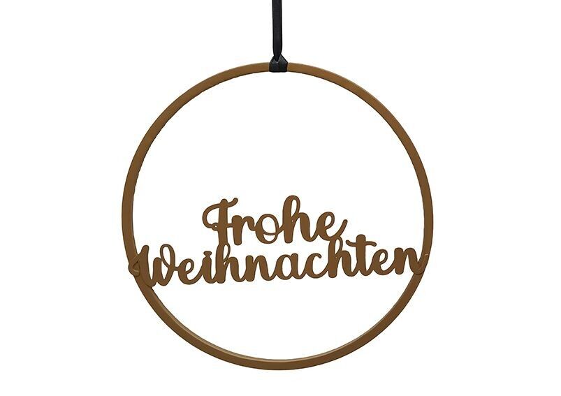 Hänger Frohe Weihnachten aus Metall gold (B/H) 30x30cm