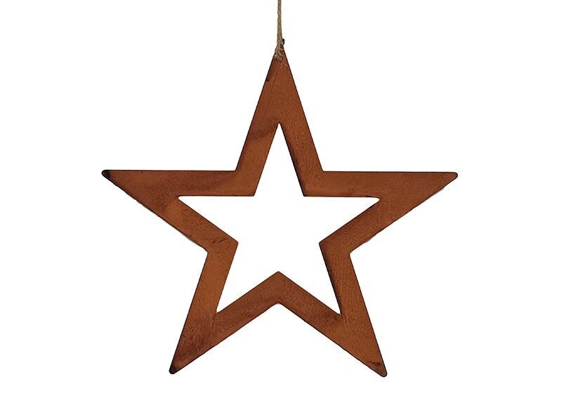 Hänger Stern aus Metall braun (B/H) 25x24cm