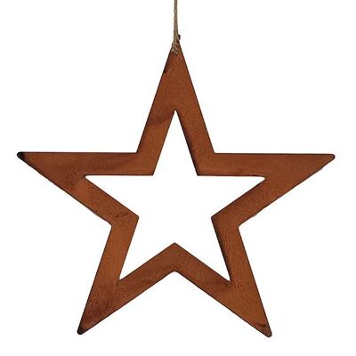 Estrella colgante de metal marrón (ancho/alto) 25x24cm