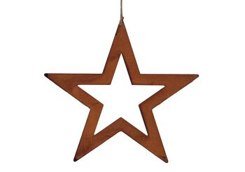 Étoile à suspendre en métal marron (L/H) 25x24cm