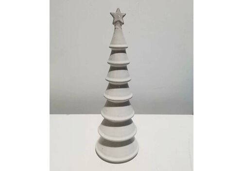 Tannenbaum aus Porzellan weiß (B/H/T) 11x34x11cm