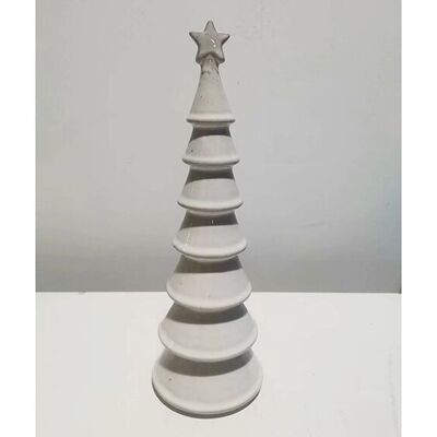 Sapin de Noël en porcelaine blanche (L/H/P) 11x34x11cm