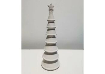 Sapin de Noël en porcelaine blanche (L/H/P) 11x34x11cm