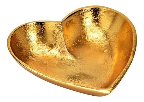 Schale Herz aus Metall gold (B/H/T) 15x5x15cm