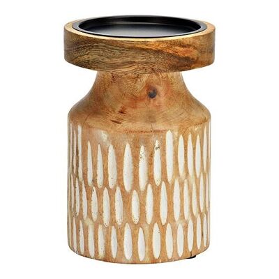 Kerzenhalter aus Mangoholz natur (B/H/T) 10x15x10cm