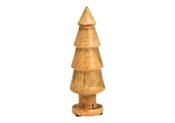 Sapin de Noël en bois de manguier naturel (L/H/P) 8x21x8cm