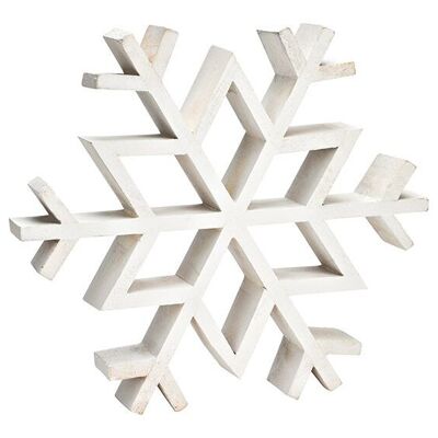 Fiocco di neve in legno di mango bianco (L/A/P) 30x30x4 cm