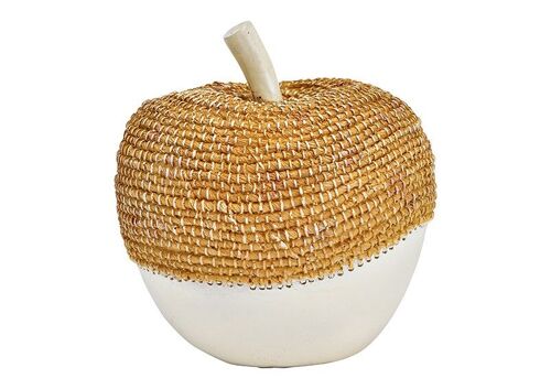 Deko Apfel aus Poly weiß (B/H/T) 13x14x13cm