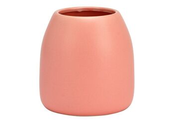 Vase en porcelaine rose/rose (L/H/P) 11x10x11cm