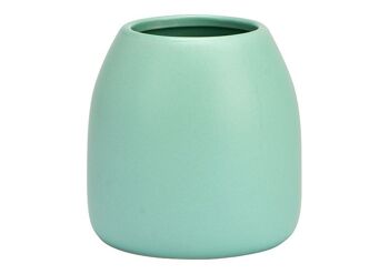Vase en porcelaine bleue (L/H/P) 11x10x11cm