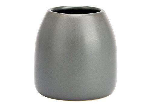 Vase aus Porzellan grau (B/H/T) 11x10x11cm