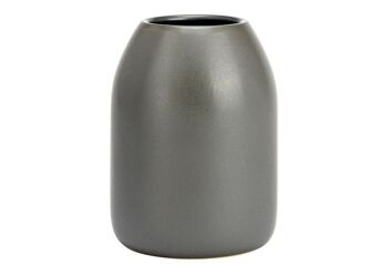Vase en porcelaine grise (L/H/P) 11x14x11cm