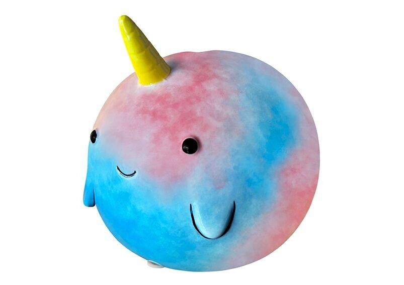 Salvadanaio KCG Narwal in ceramica blu (L/A/P) 12x9x9 cm