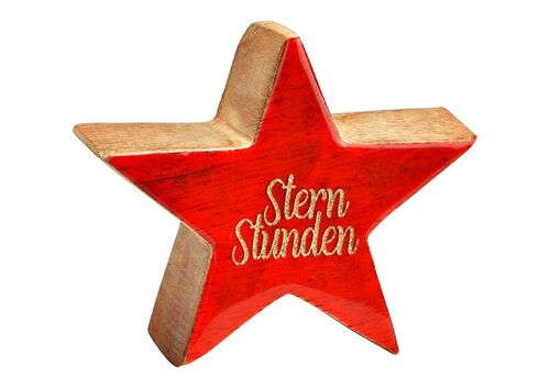 Stern, Sternstunden aus Mangoholz rot (B/H/T) 9x10x4cm