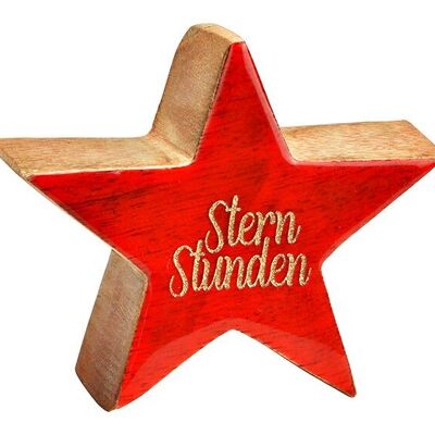 Stern, Sternstunden aus Mangoholz rot (B/H/T) 9x10x4cm